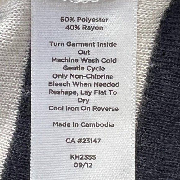 Talbots off white navy sequin 3/4 striped top - Picture 5 of 11